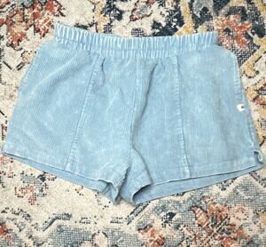 Simply Southern Women’s Blue Corduroy Mid Rise Elastic Waist Shorts XS 3"